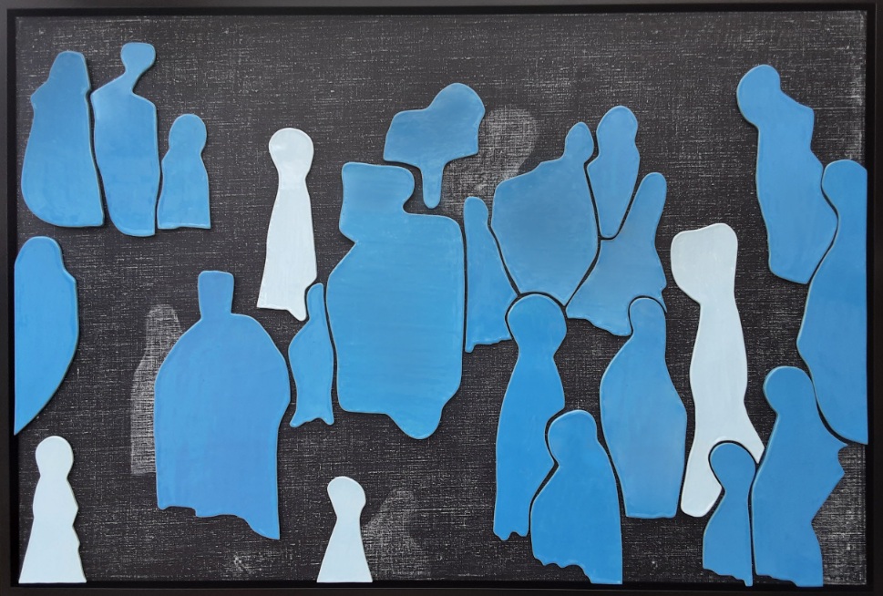 Crowd   Ceramic-Figures kunstenaar Wilfried Schol